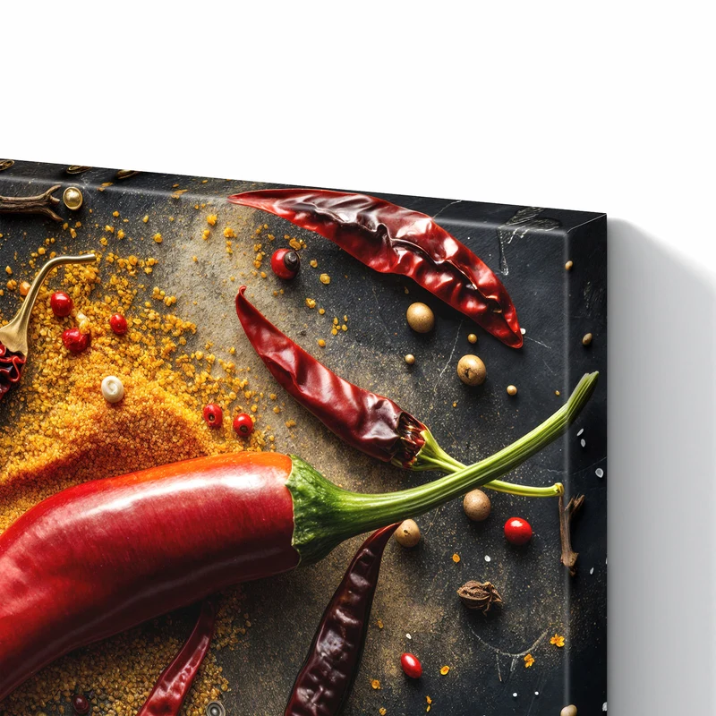 Metall Magnettafel - Chili mit Gewürzen