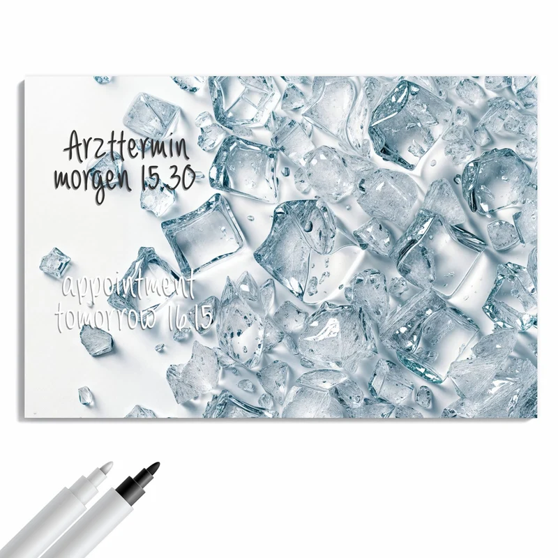 Metall Magnettafel - Verstreute Eiswürfel
