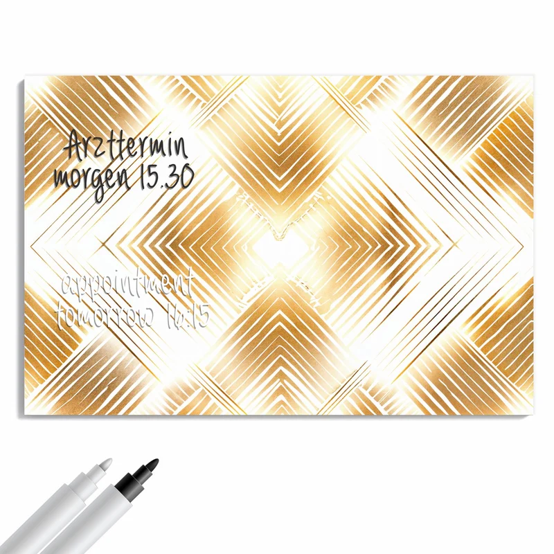 Metall Magnettafel - Goldenes Rautenmuster