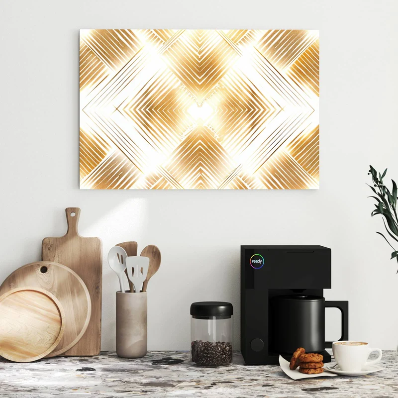 Metall Magnettafel - Goldenes Rautenmuster