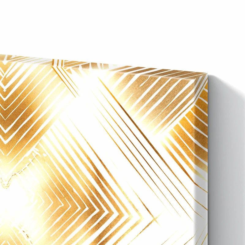 Metall Magnettafel - Goldenes Rautenmuster