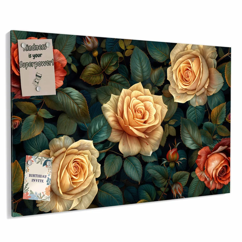 Metall Magnettafel - Rosen in Apricot