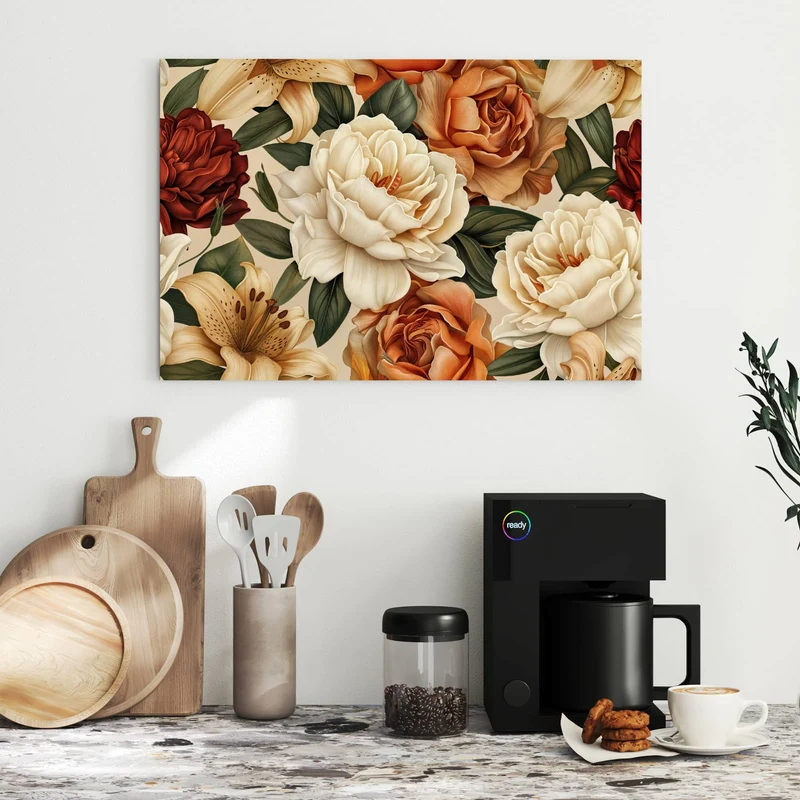Metall Magnettafel - Rosen in Terrakotta