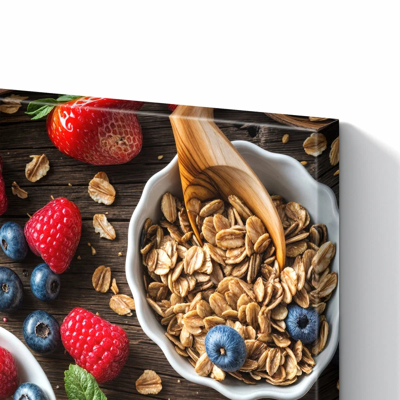 Metall Magnettafel - Müsli und Joghurt
