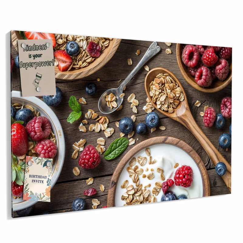 Metall Magnettafel - Joghurt mit Beeren