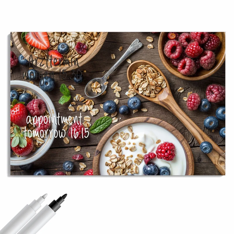 Metall Magnettafel - Joghurt mit Beeren