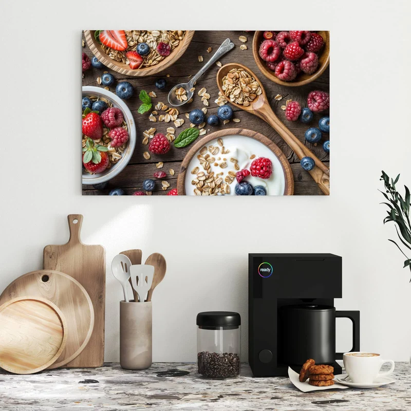 Metall Magnettafel - Joghurt mit Beeren