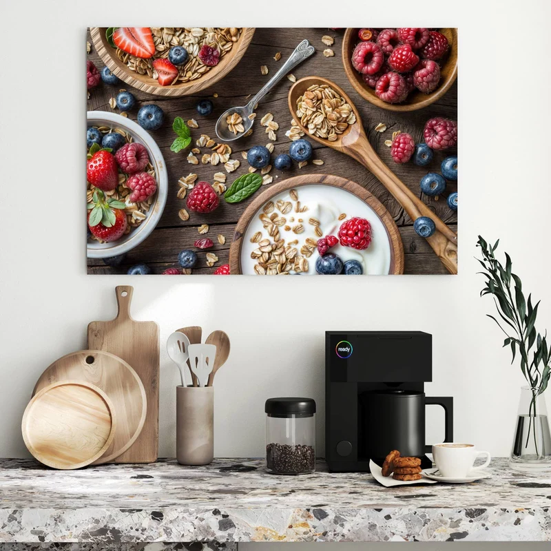 Metall Magnettafel - Joghurt mit Beeren