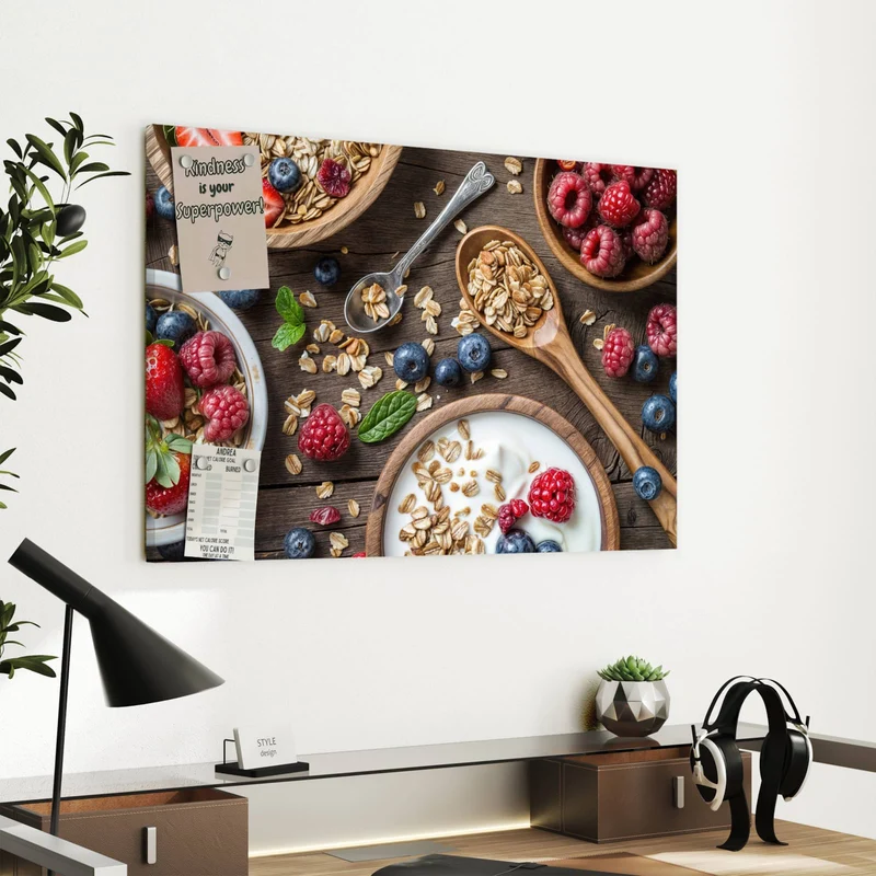 Metall Magnettafel - Joghurt mit Beeren