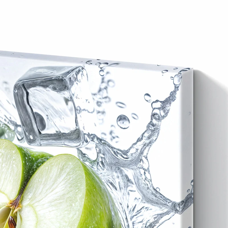 Metall Magnettafel - Grüner Apfel mit Minze