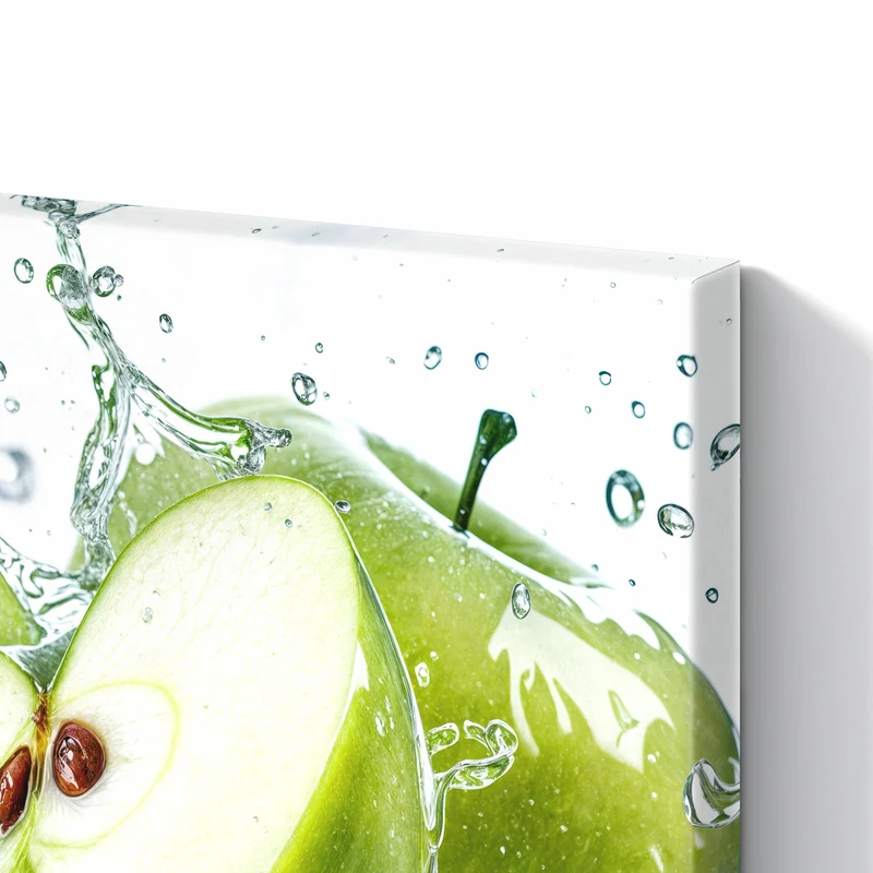 Metall Magnettafel - Grüne Äpfel mit Eis