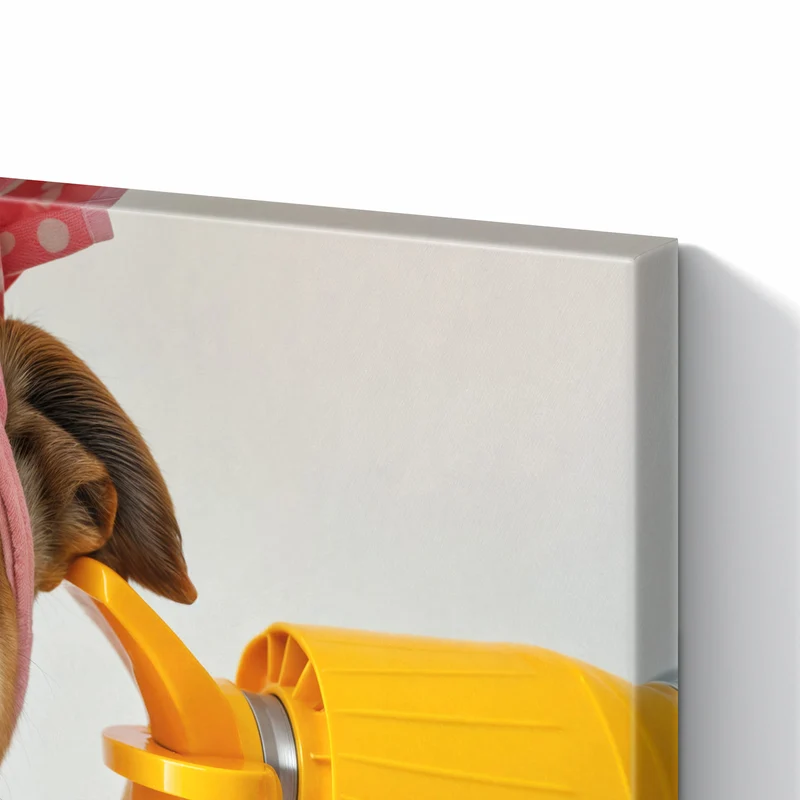Metall Magnettafel - Hund im Bademantel