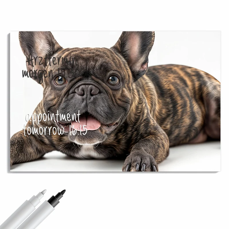 Metall Magnettafel - Liegende Bulldogge