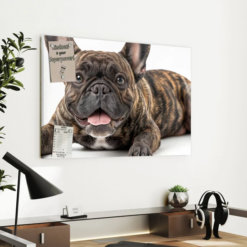 Metall Magnettafel - Liegende Bulldogge
