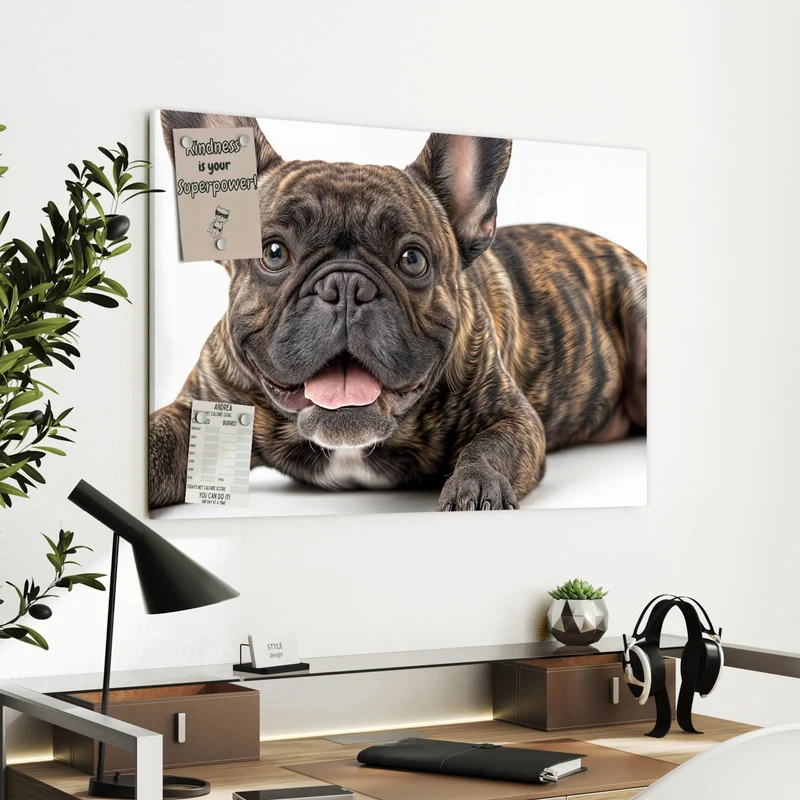 Metall Magnettafel - Liegende Bulldogge