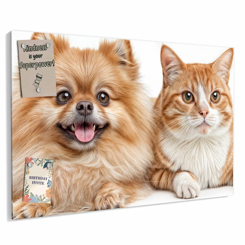 Metall Magnettafel - Spitz und Katze