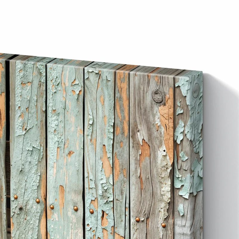 Metall Magnettafel - Mintgrüne Holzlatten