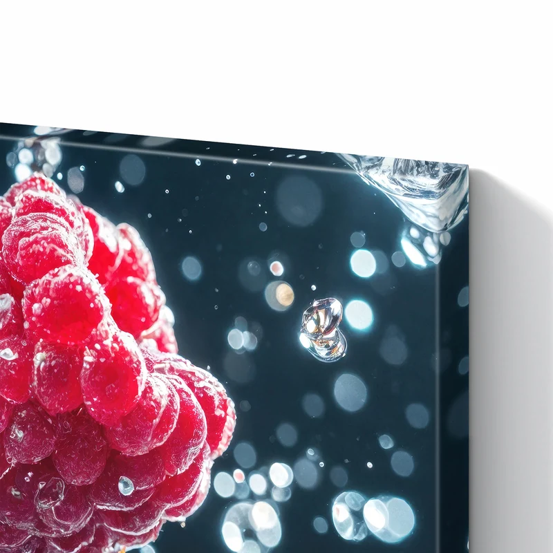 Metall Magnettafel - Himbeeren und Eiswürfel
