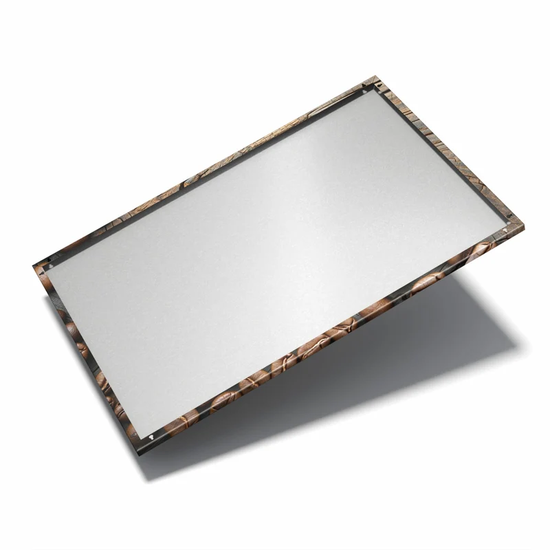Metall Magnettafel - Bohnenrahmen auf Holz