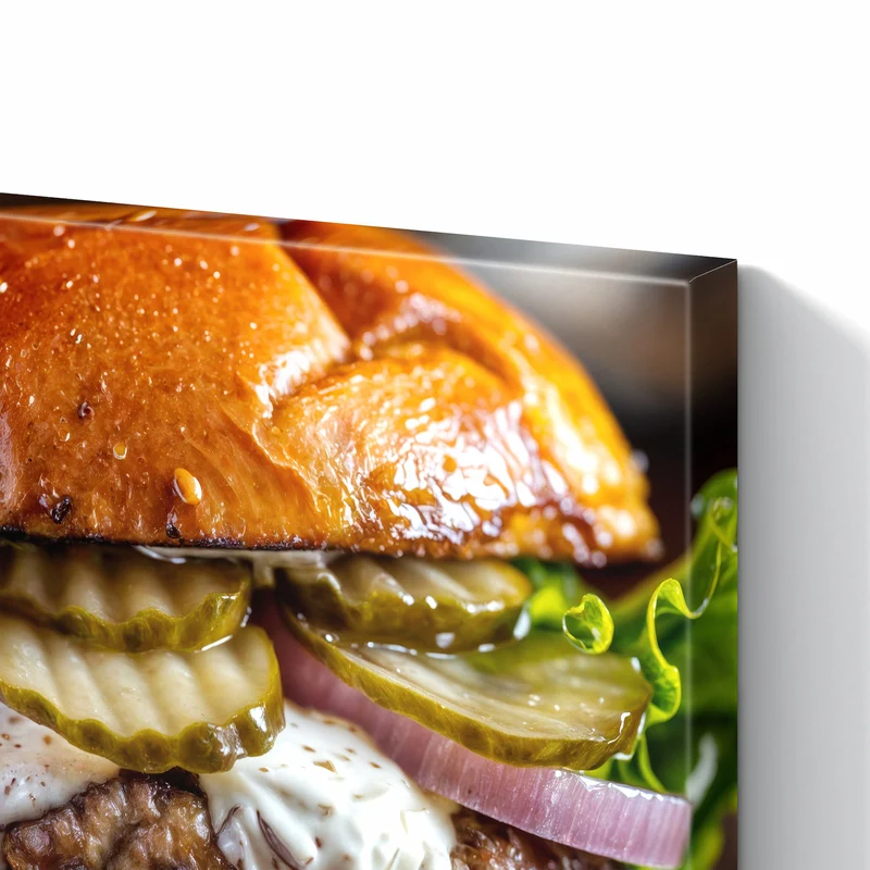 Metall Magnettafel - Burger mit Kartoffeln