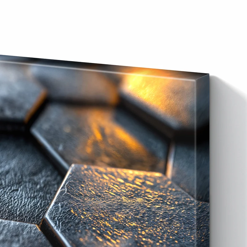 Metall Magnettafel - Dunkle Hexagonfliesen