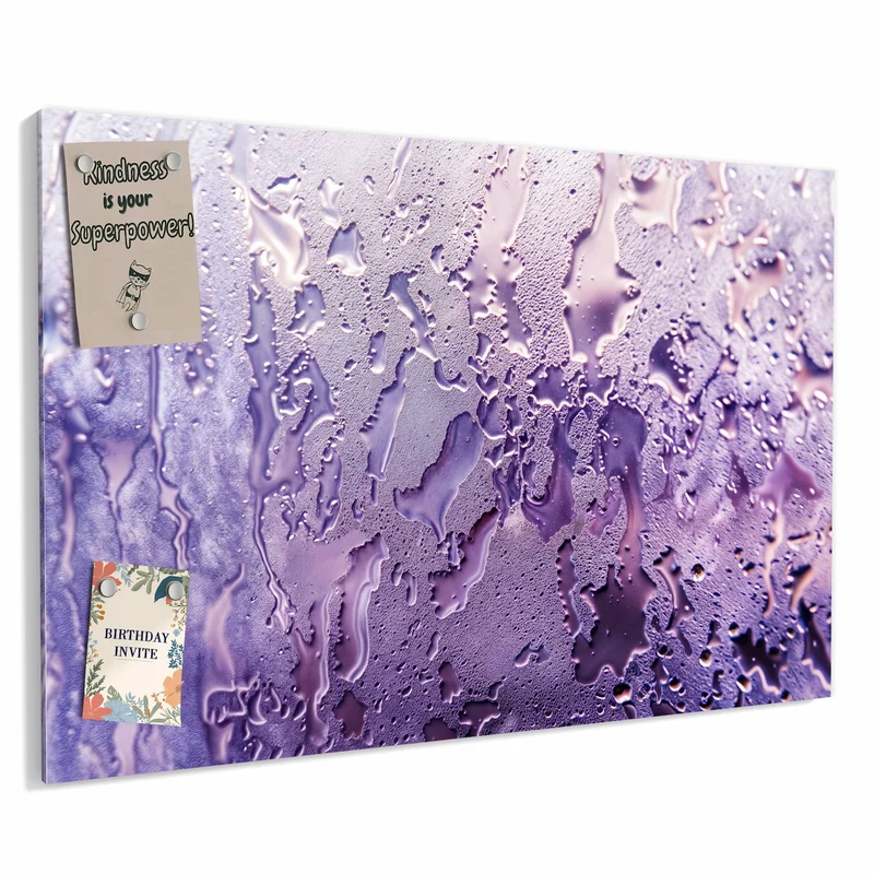 Metall Magnettafel - Kondenstropfen in Lila