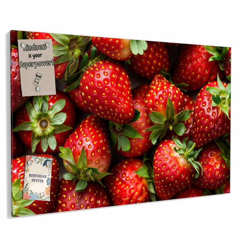 Metall Magnettafel - Frische Erdbeeren