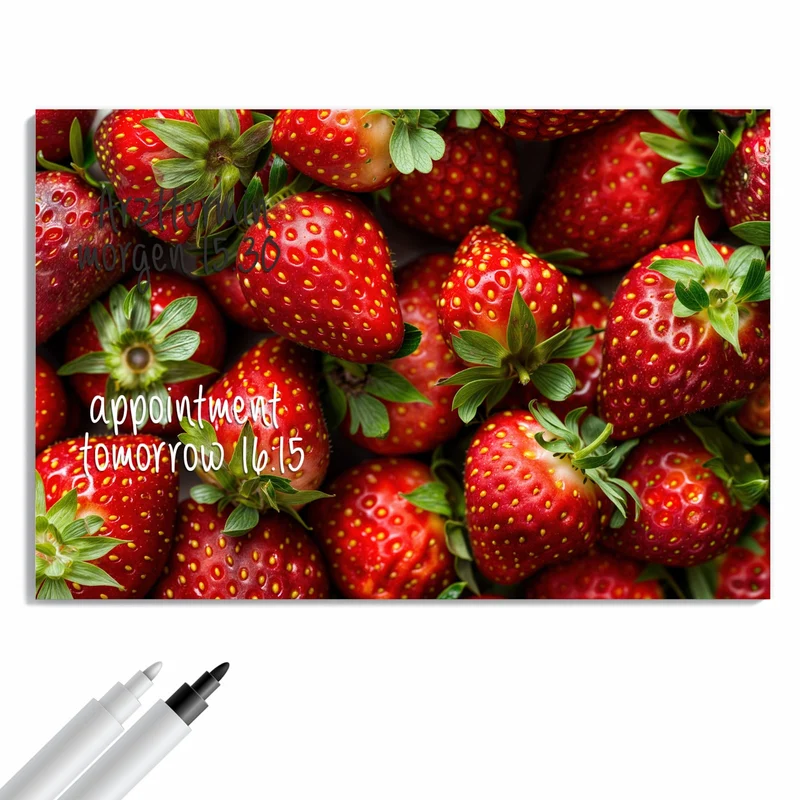 Metall Magnettafel - Frische Erdbeeren