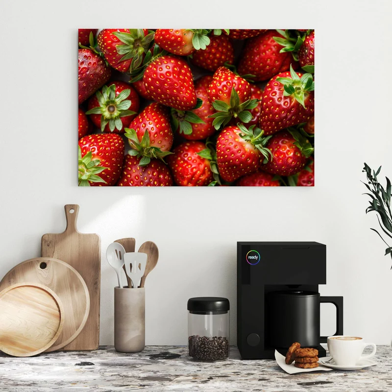 Metall Magnettafel - Frische Erdbeeren