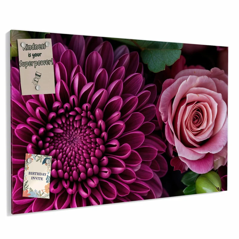 Metall Magnettafel - Magenta Chrysantheme