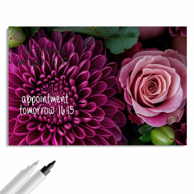 Metall Magnettafel - Magenta Chrysantheme