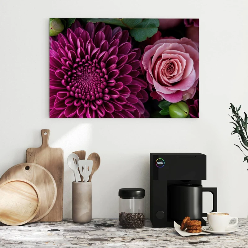 Metall Magnettafel - Magenta Chrysantheme