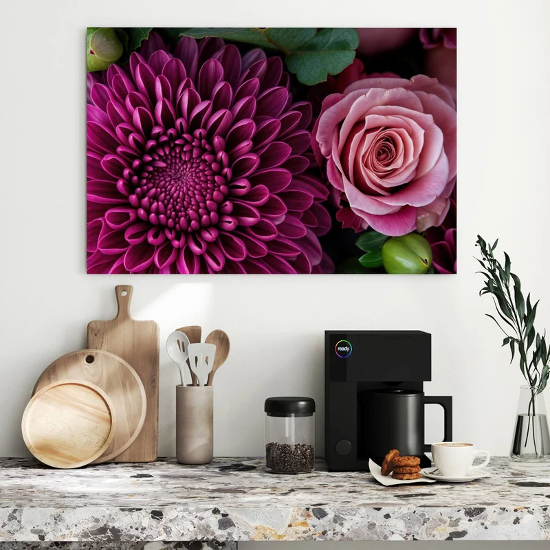 Metall Magnettafel - Magenta Chrysantheme