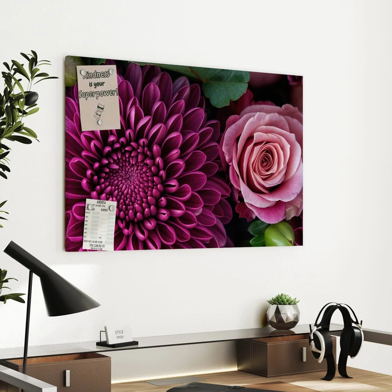 Metall Magnettafel - Magenta Chrysantheme