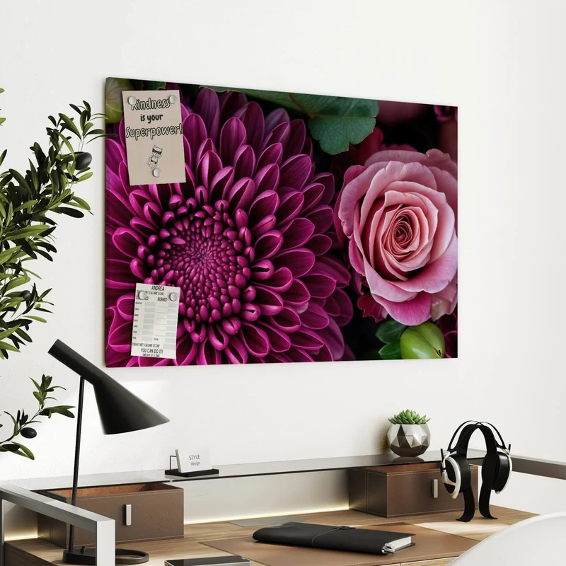 Metall Magnettafel - Magenta Chrysantheme