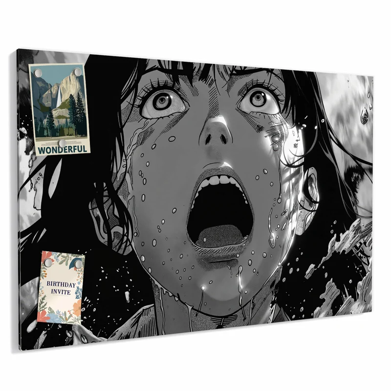 Metall Magnettafel - Manga-Schrei