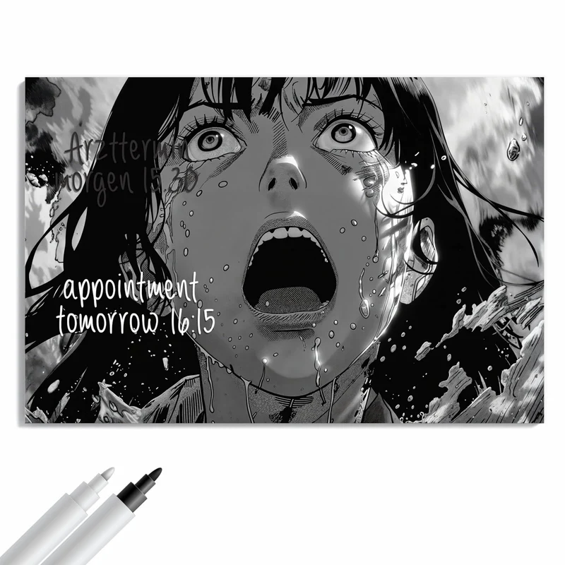 Metall Magnettafel - Manga-Schrei