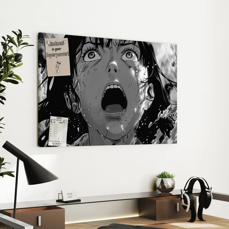 Metall Magnettafel - Manga-Schrei