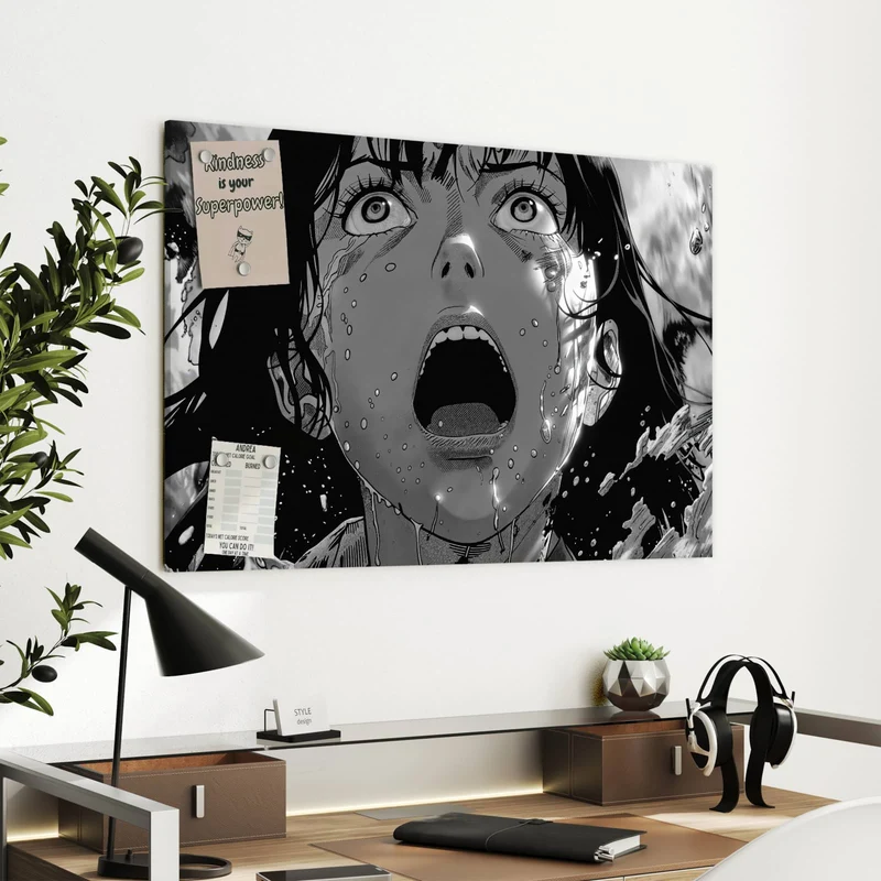 Metall Magnettafel - Manga-Schrei