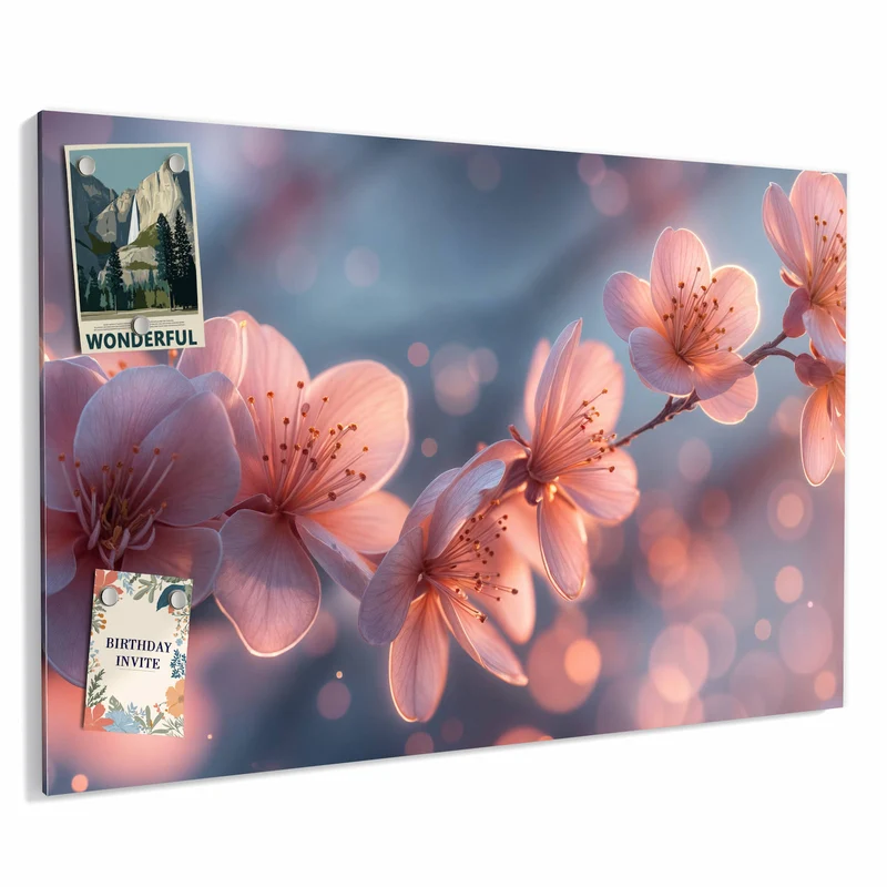 Metall Magnettafel - Kirschblüten im Licht
