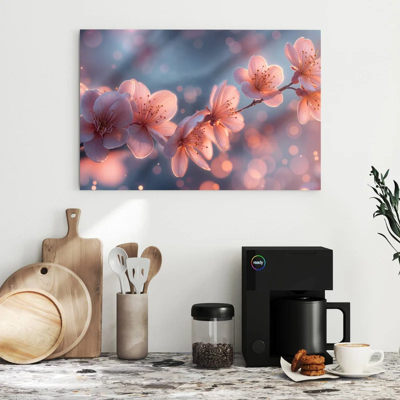 Metall Magnettafel - Kirschblüten im Licht