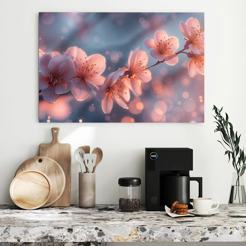 Metall Magnettafel - Kirschblüten im Licht