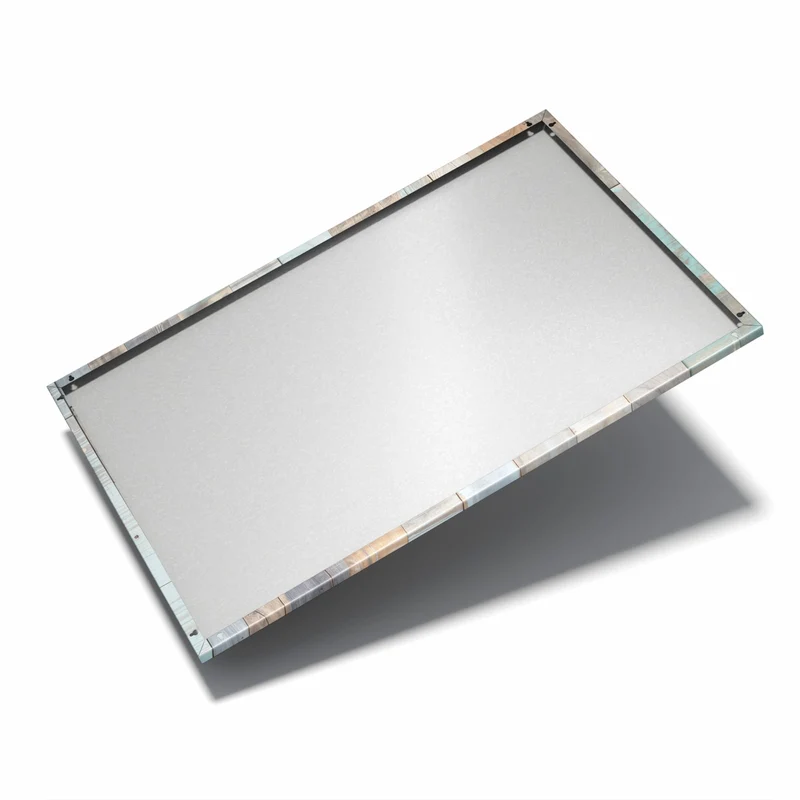 Metall Magnettafel - Patchwork aus Altholz