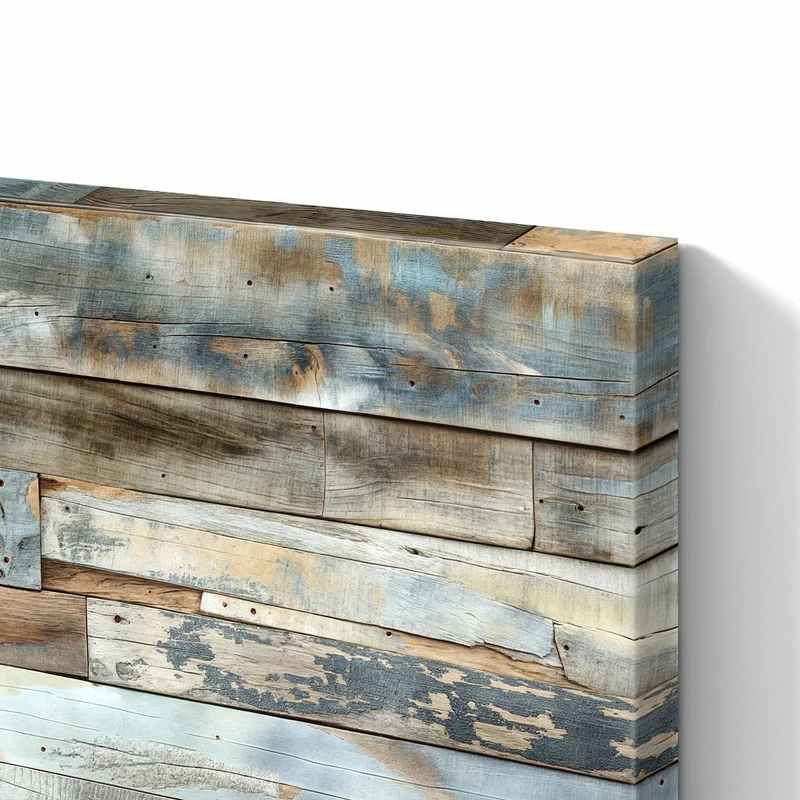 Metall Magnettafel - Holz in Blau und Braun