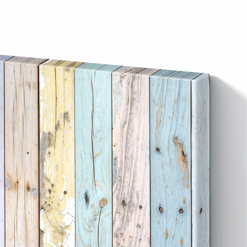 Metall Magnettafel - Holzbretter in Pastell