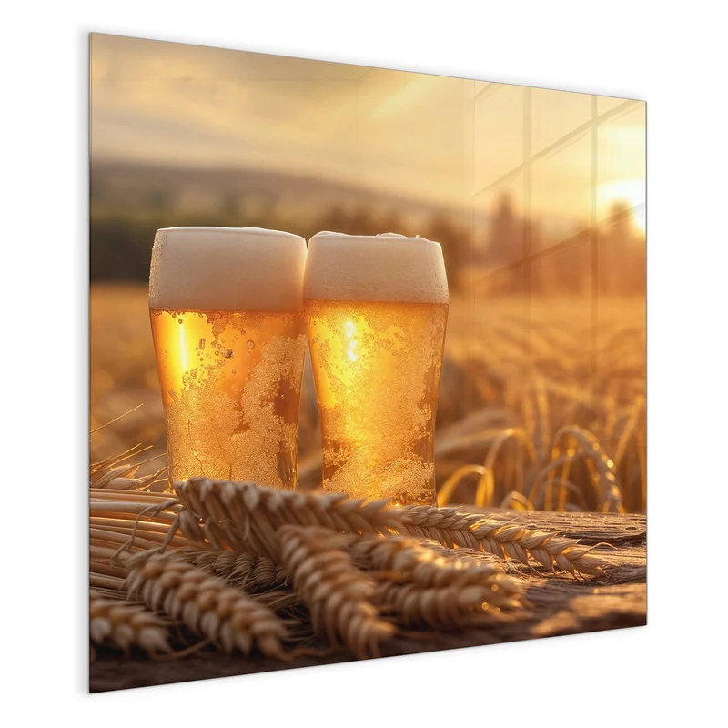 Magnettafel - Biergläser im Kornfeld