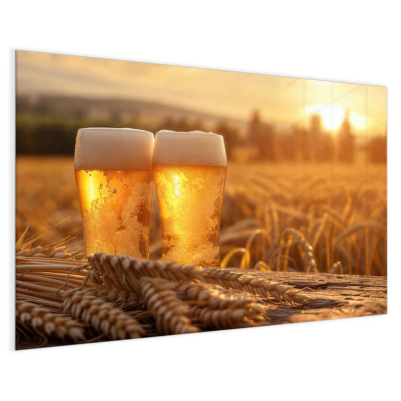 Magnettafel - Biergläser im Kornfeld