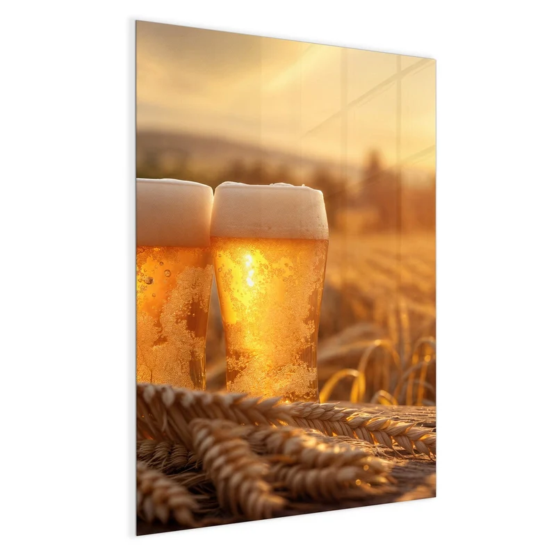 Magnettafel - Biergläser im Kornfeld