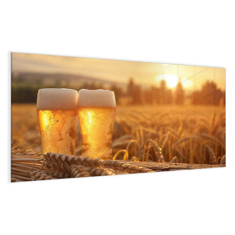 Magnettafel - Biergläser im Kornfeld