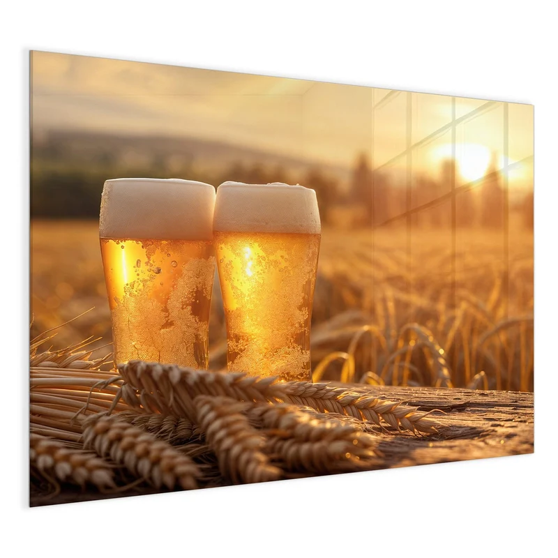 Magnettafel - Biergläser im Kornfeld
